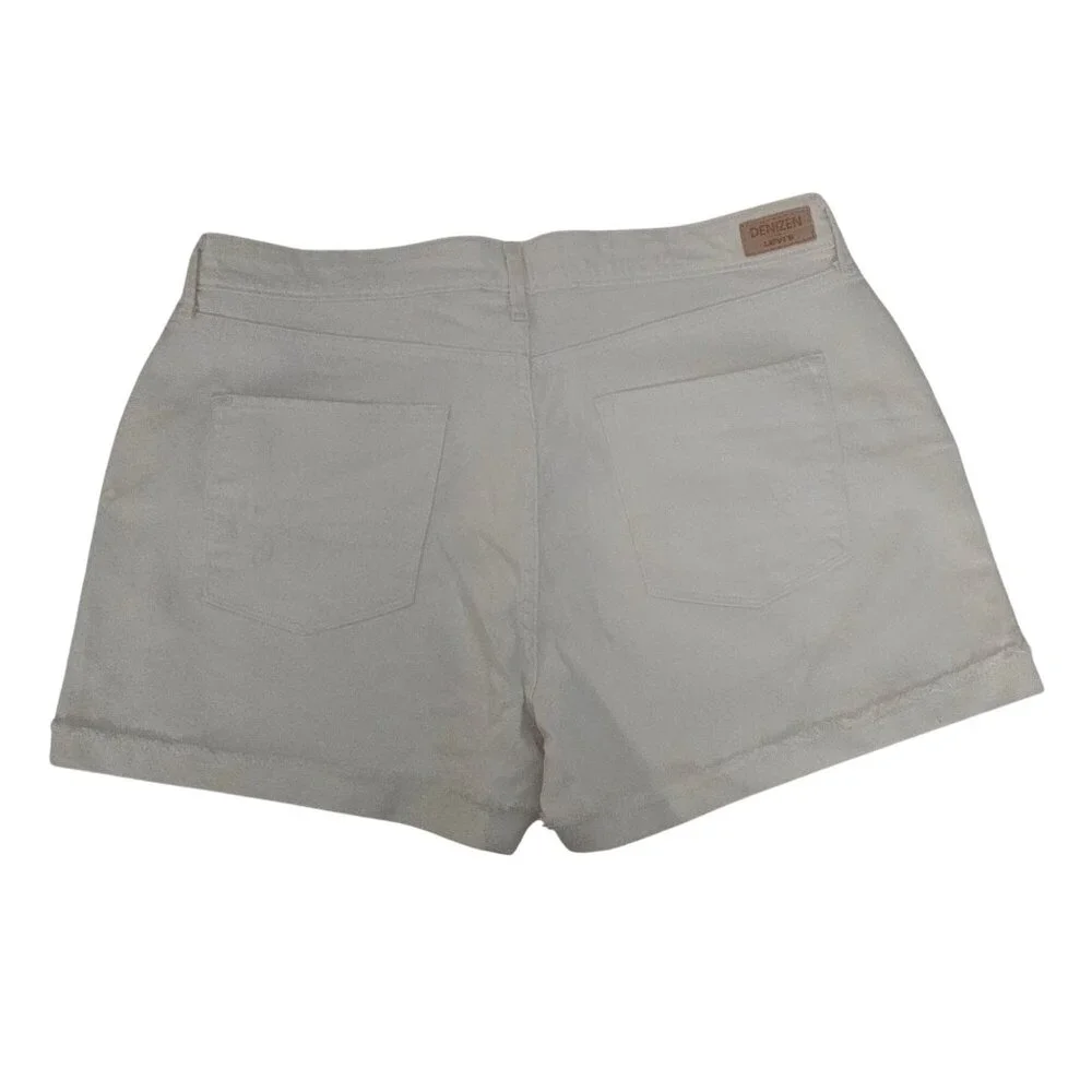 DENIZEN From Levi's High‎ Rise Denim Shorts White Women's Size 16 W33